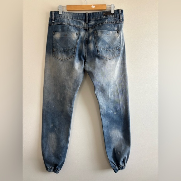 Royal Seven Structural Distressed Blue Denim Jogger Jeans Mens 34x30 - Picture 2 of 14